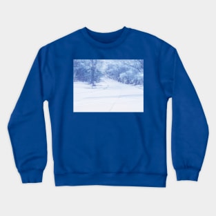 Winter scene in pale blue Crewneck Sweatshirt